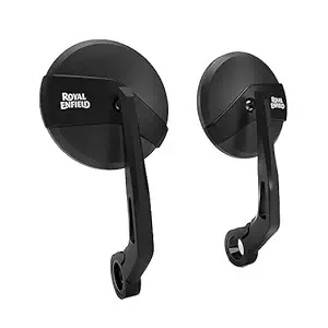 Rear View Handle Bar End Mirror Pair Round Convex For New Classic Reborn/New Bullet/Hunter/Meteor 350/Super Meteor 650/Containental GT/Interceptor/Himalayan 411,450/Scram 411/Guerrilla 450 All Modal